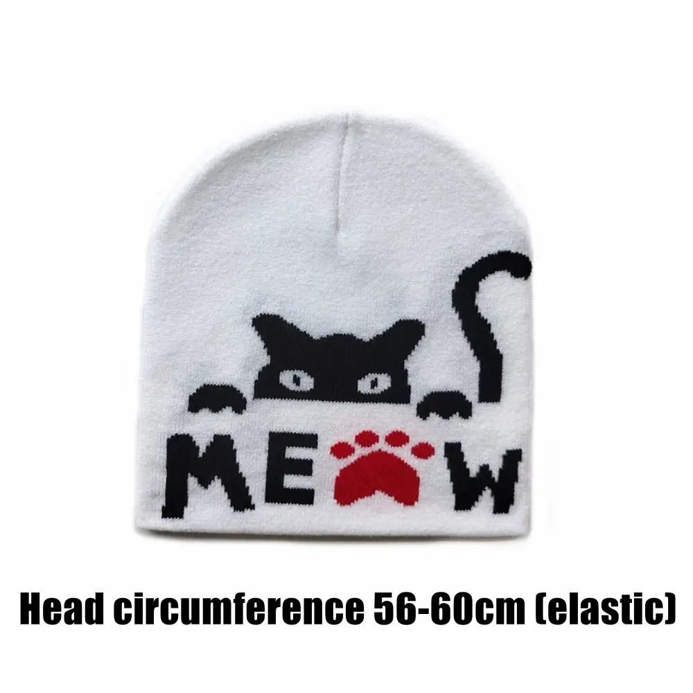 القوطية القط طباعة قبعة الحياكة ، قبعة تنفس ، قبعة صغيرة مرنة للغاية ، قبعة الهيب هوب ، قبعة في الهواء الطلق ، الدفء