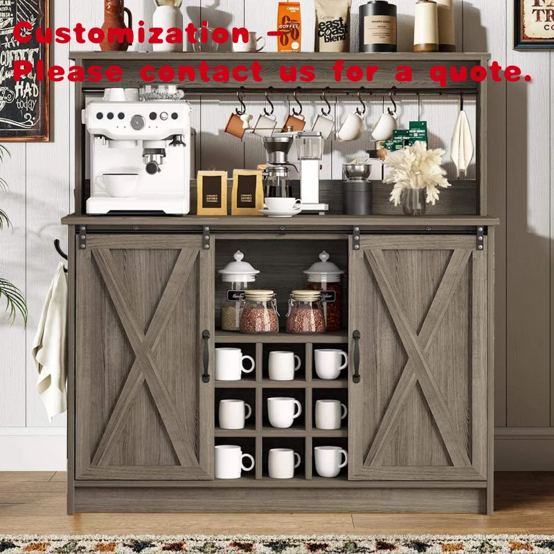 custom.Customizable Modern Luxury Solid Wood Bar Cabinet Coffee Liquor Display Home Living Room