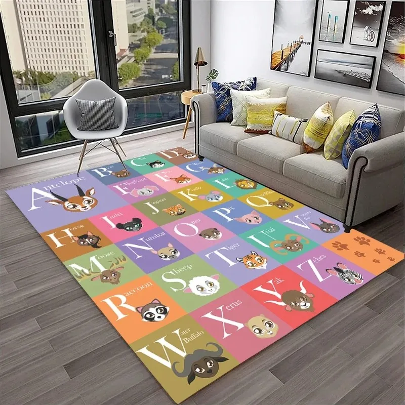 Alphabet ABC Carpet Early Education Cartoon  Crawling Rugs Non-slip Bedroom Living Room Sofa Home Decoration Floor 
