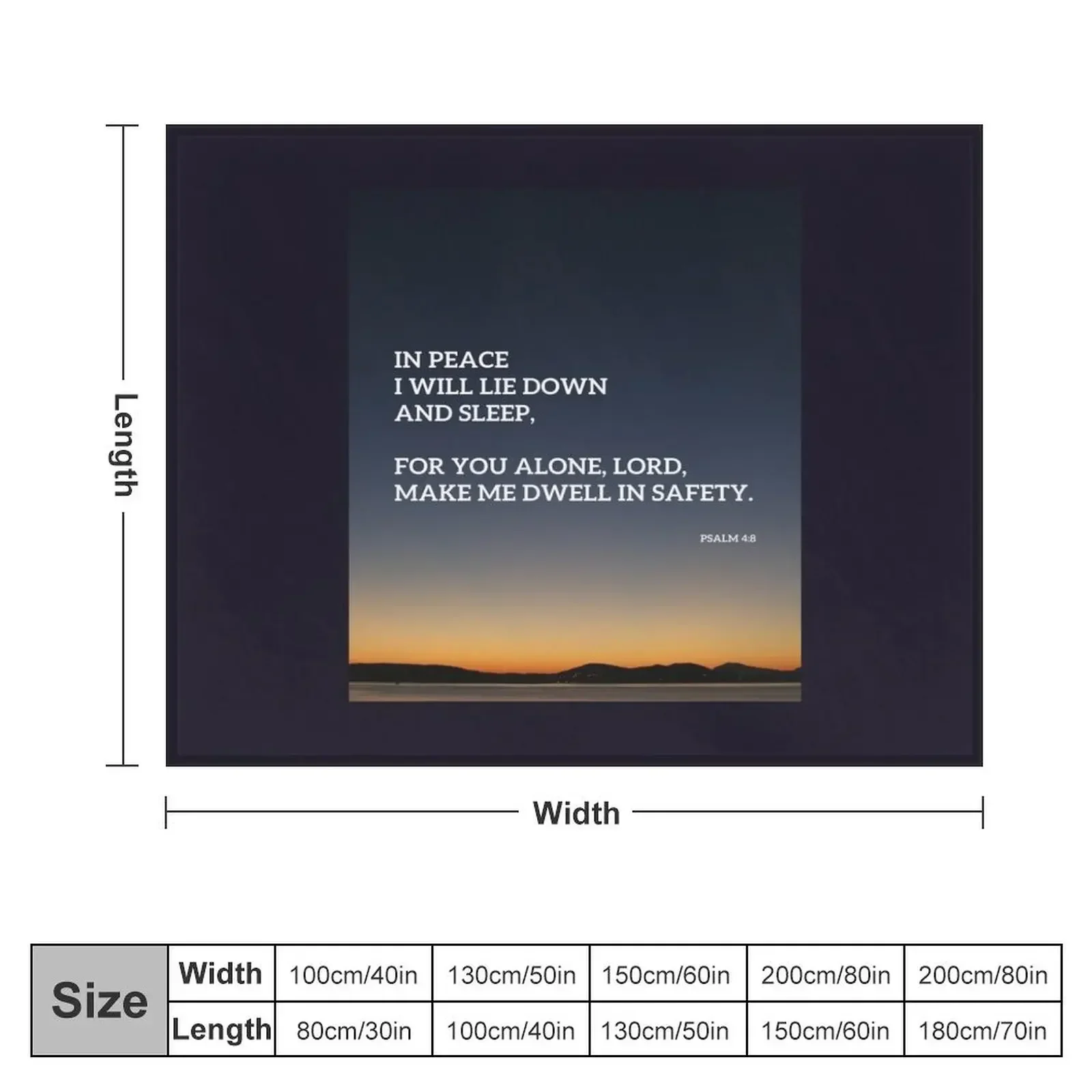 In Peace I will lie down and Sleep: Psalm 4 for a Good Rest. Gifts for Christians Throw Blanket Thin Moving Flannels Blankets