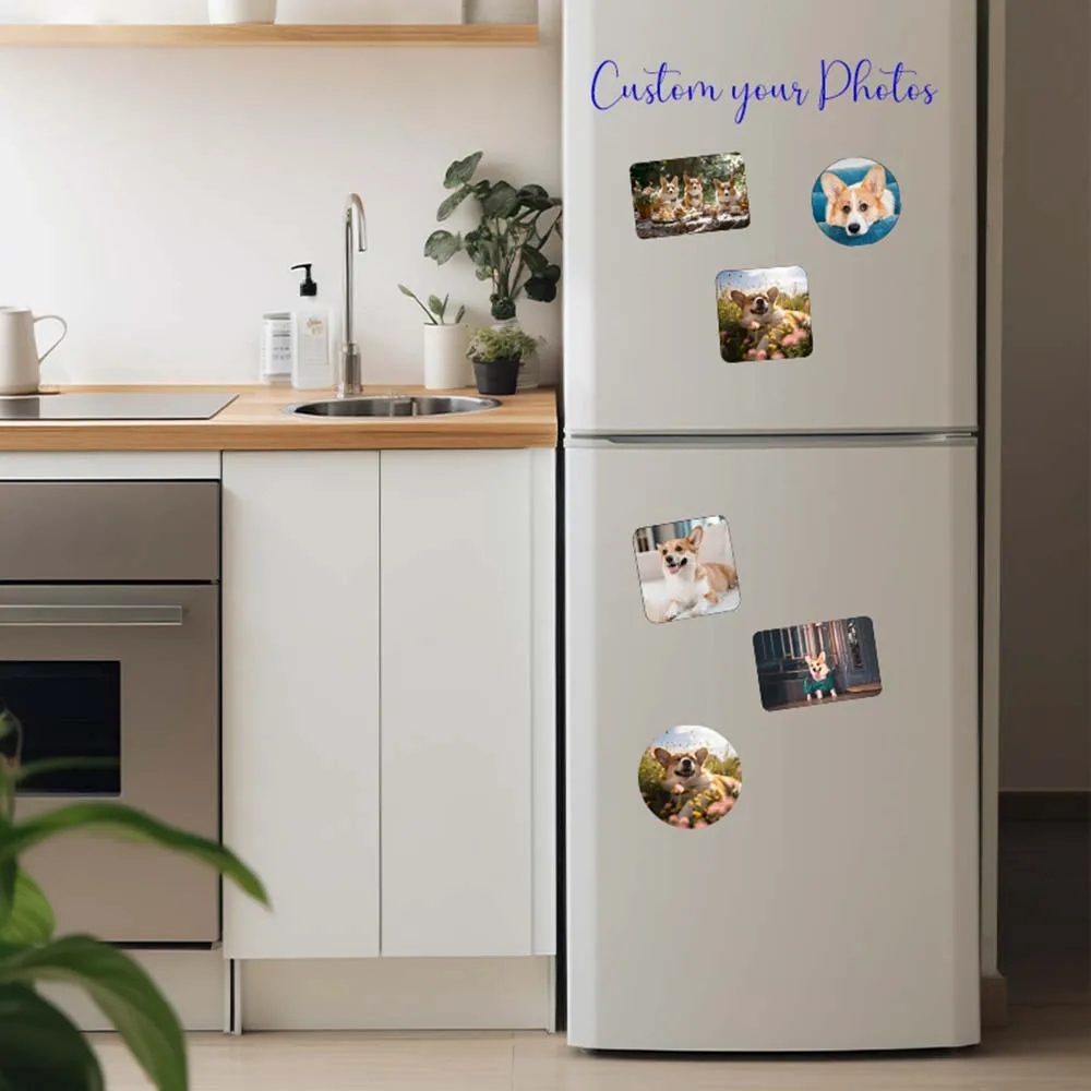 1/3/5pc rectangle Customized Photo Magnetic Fridge Sticker Refrigerator Magnet magnetic photo fridge decorations