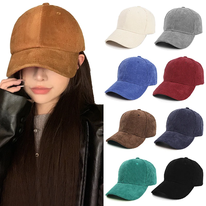 

2023 New Solid Color Corduroy Baseball Caps Snapback Caps Casquette Autumn Winter Hat Casual Hip Hop Dad Hats for Men Gorras