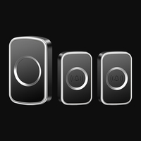 CACAZI Home DC Wireless Doorbell Sets Waterproof 1000ft Range 60 Ringtones 2 Button 1 Receiver Without Battery Outdoor Call Bell