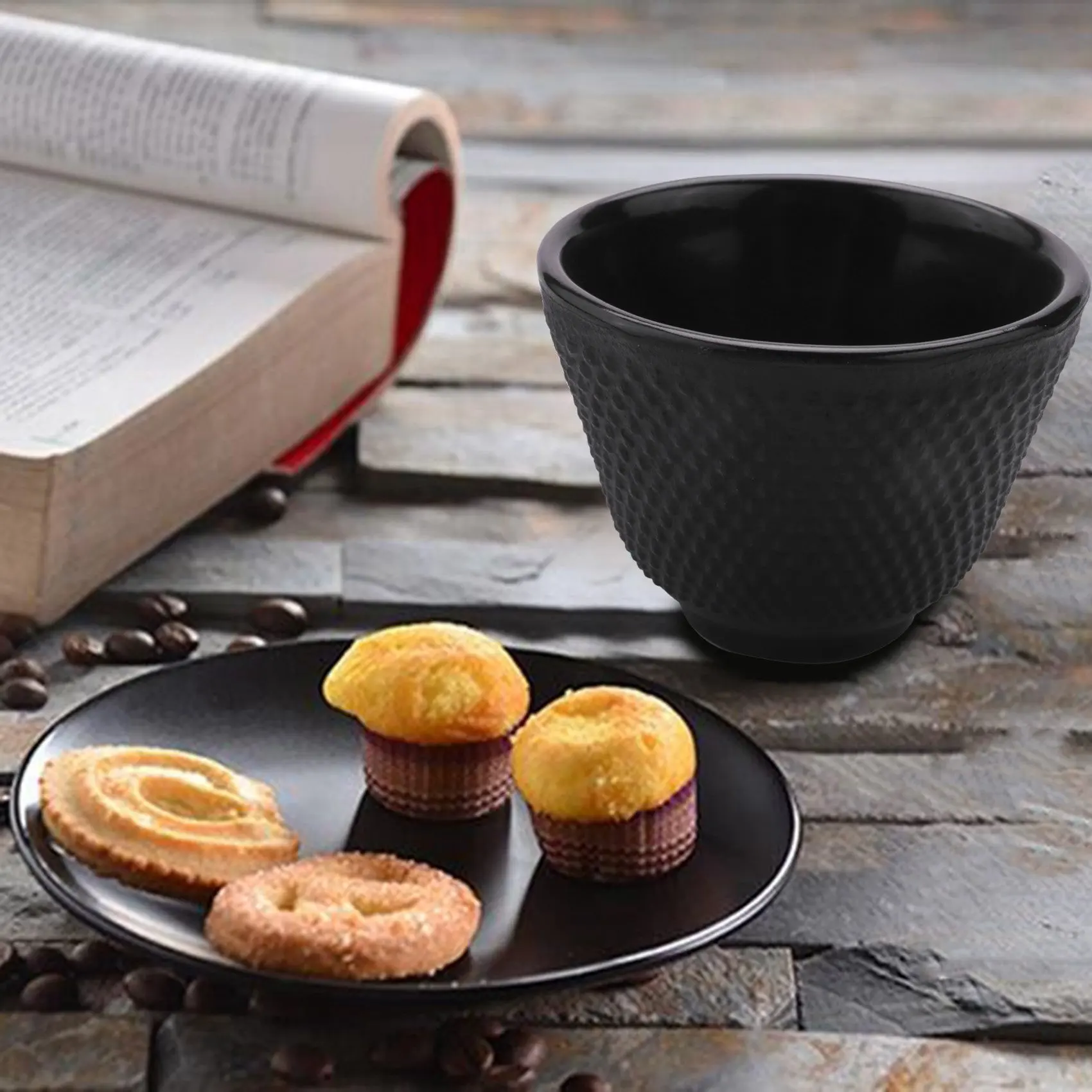 Tazze da tè in ghisa Bicchieri Utensili da caffè cinesi fatti a mano Assistenza sanitaria Tazza di ferro a pois Pentola di ferro Tazza retrò - Tazza da tè