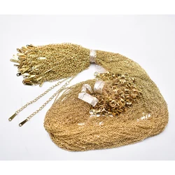 Wholesale 1.2mm 100pcs/lot Necklace Rope 40+5cm Gold Color stainless steel necklaces cuban Link chains women jewelries free