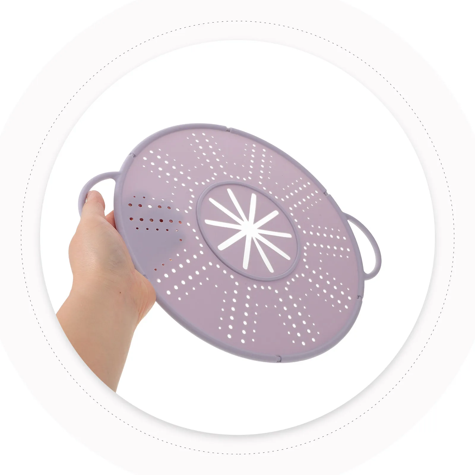Silicone Splatter Screen Pan Cover Double Handles High Temperature Resistant Oil Splash Guard for Frying Boiling Cooking
