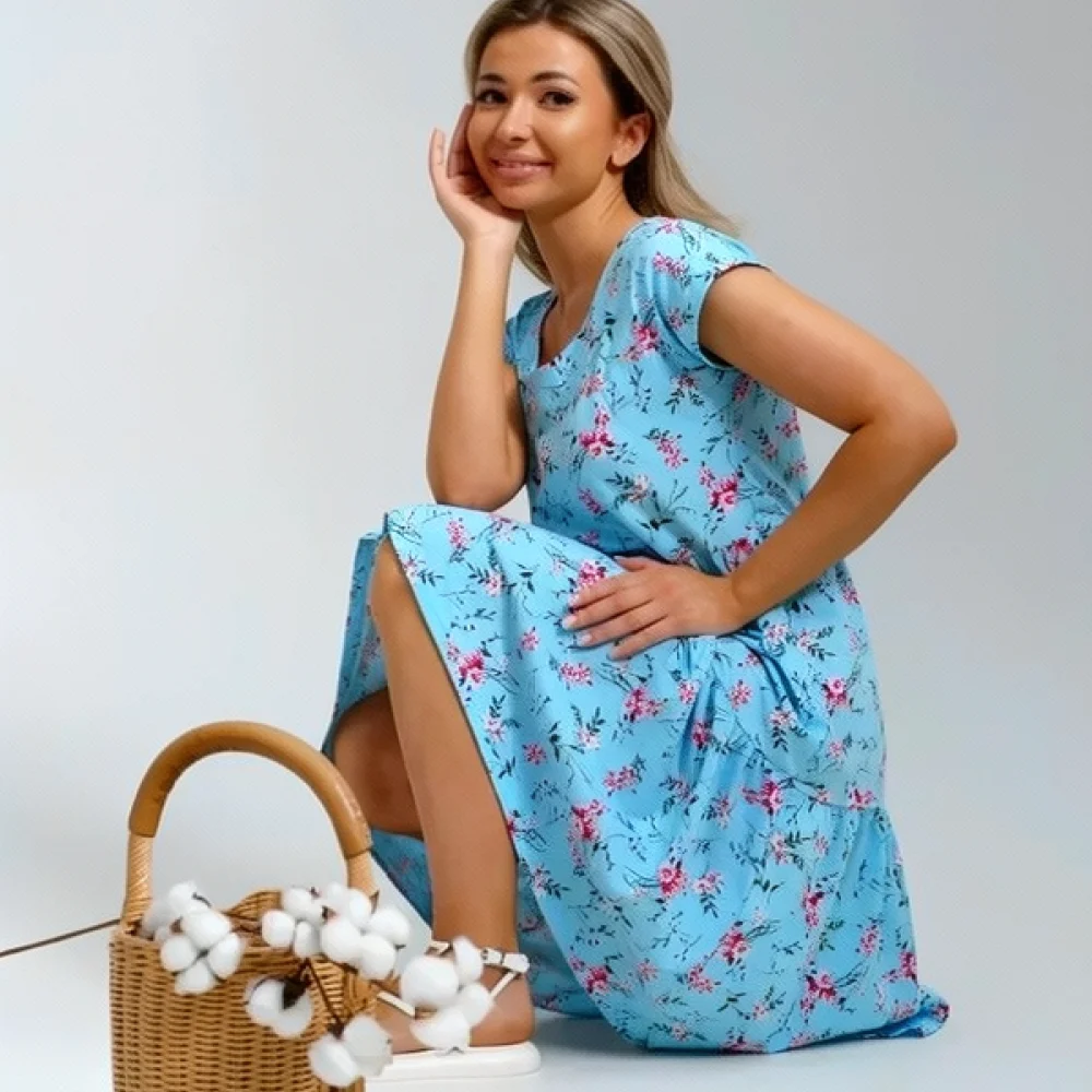 Cute Girls Floral Summer Dress Flutter Sleeve Breathable Fabric Casual A Line Princess Style Clothes For Young Kids