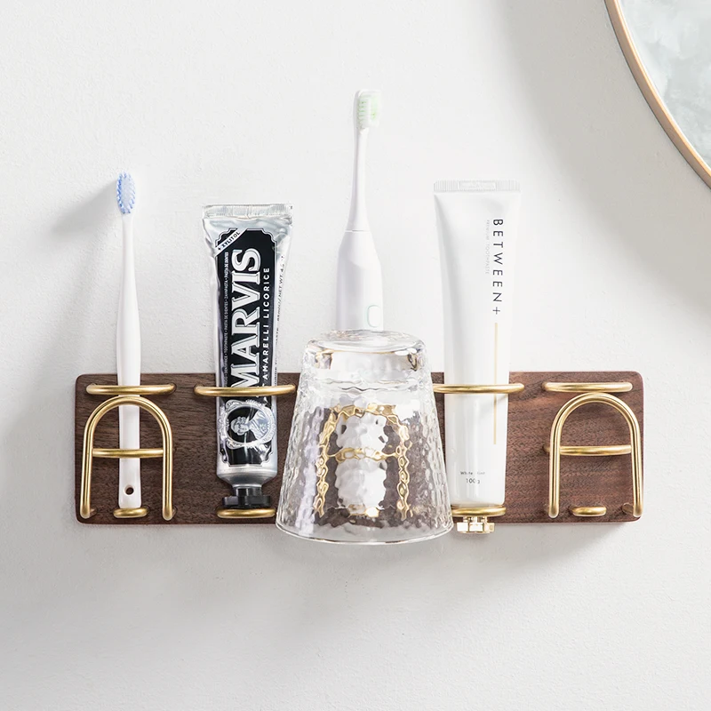 

Wall-Mounted Electric Toothbrush Holder No-Drill Hygienic Bathroom Organizer Cup & Toothware Stand for Home Or Hotel