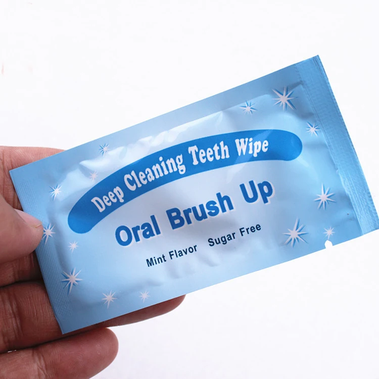 Disposable Easy Brush Up Clean Teeth Finger Wipe-s Teeth Whitening Oral Brush Up With Wholesale Price