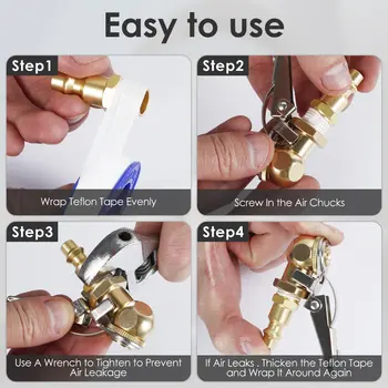 2개입 밀폐형 볼 타이어 공기 주입기 1/4인치 FNPT 내구성 밀폐형 공기 주입 밸브 커넥터 (자동차 타이어 공기 주입용) 10 best sales 타이어 공기압축기 - №1