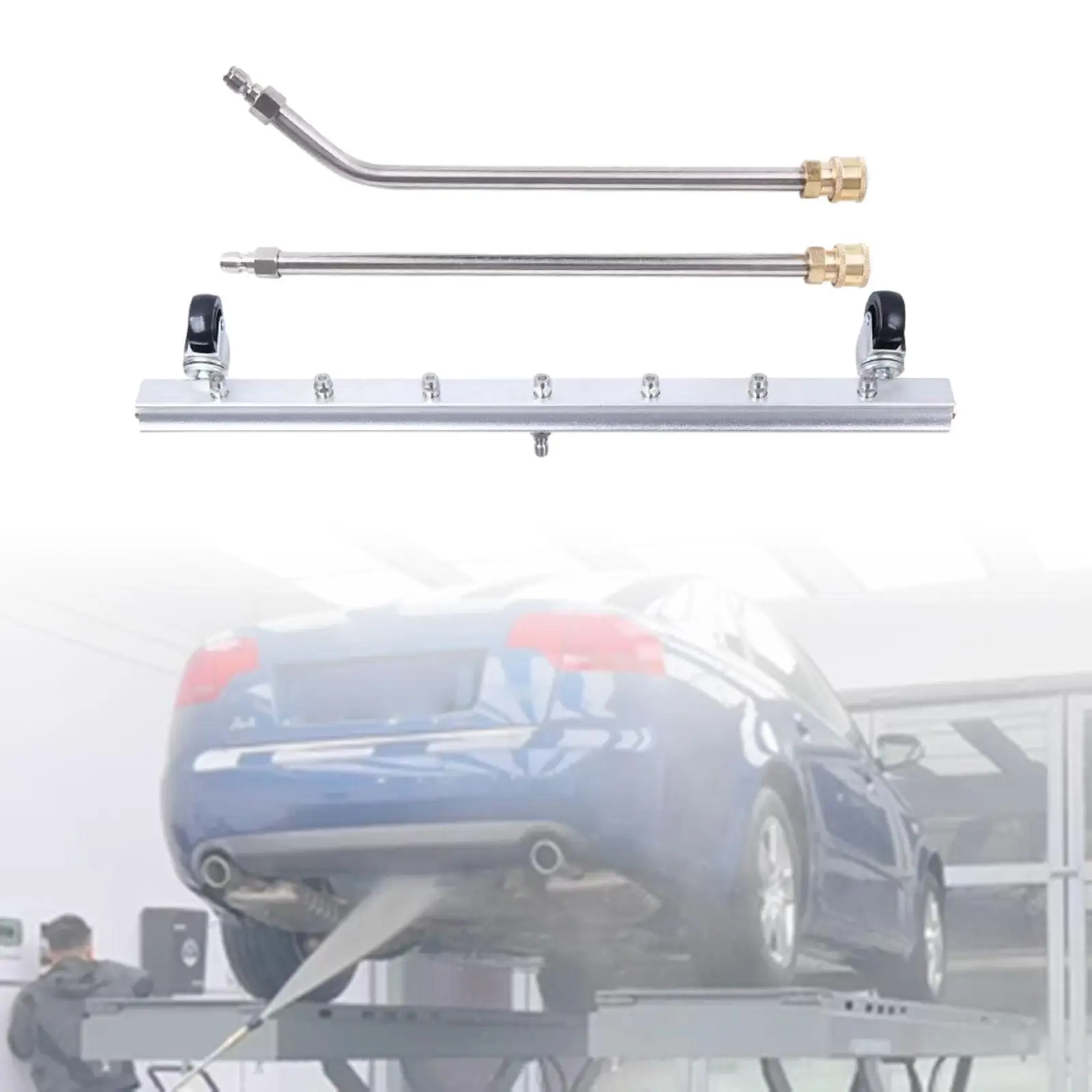 

Water Broom Car Wash 1/4 Quick Connect Pressure Washer Undercarriage Cleaner for Driveway Sidewalks Vehicles Decks Automotive