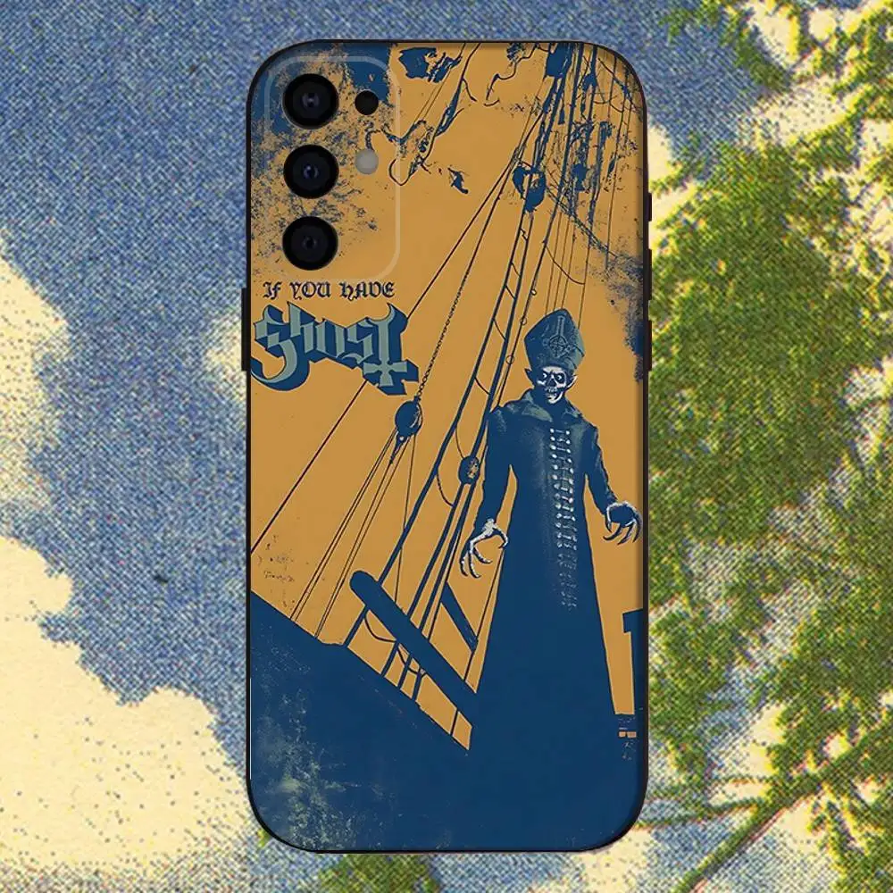 حافظة هاتف Band G-Ghost Papa IV لهاتف سامسونج S 25,24,23,22,30,21,10,9,Ultra,Plus,Lite,FE,4,5G حافظة ناعمة سوداء