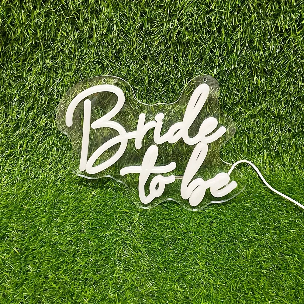 Insegna al neon Bride To Be Smart Insegne luminose al neon a LED bianche alimentate tramite USB per regali di festa di fidanzamento per addio al nubilato e addio al nubilato