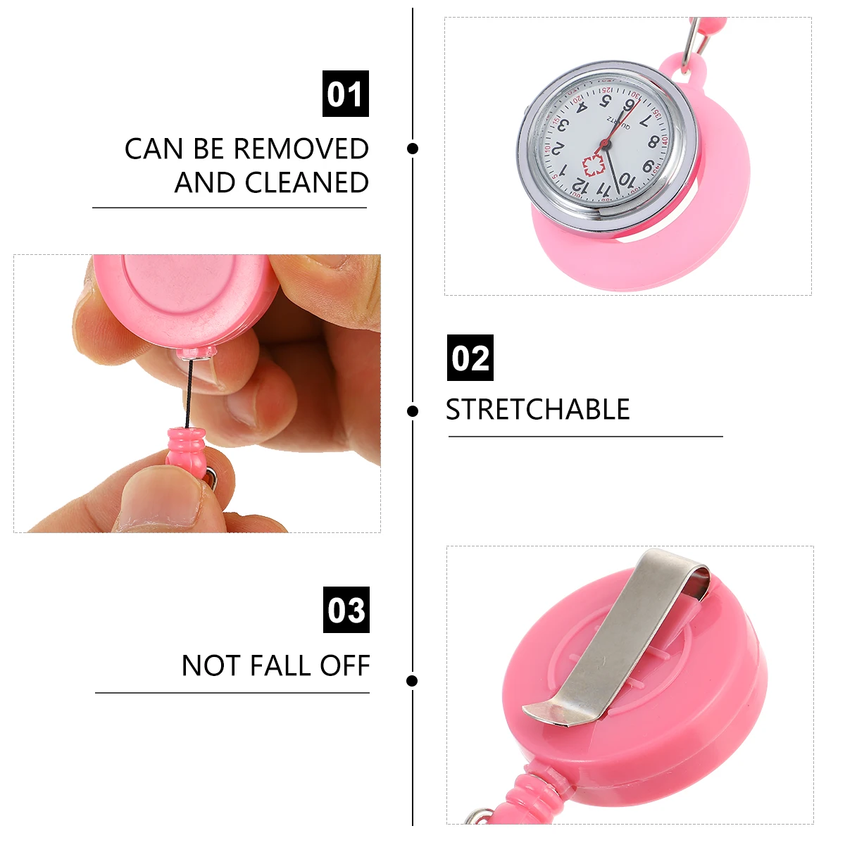 

Watches Nurse Fob Silicone Nurse Watch Watch for Nurses Fob Clip Clock Tools Lightweight Durable Practical Small