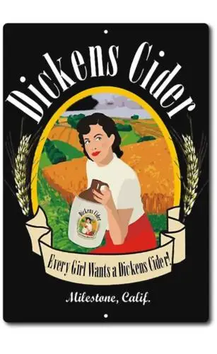Vintage Retro Tin Sign door Wall Decor Metal Bar Pub Poster Funny Dickens Cider-Aluminum