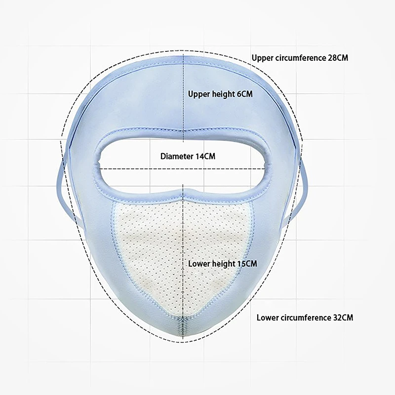 Women Summer Full Face Ice Silk Neck Protection Sunscreen Mask Outdoor Dustproof Breathable Anti-ultraviolet Thin Face Mask