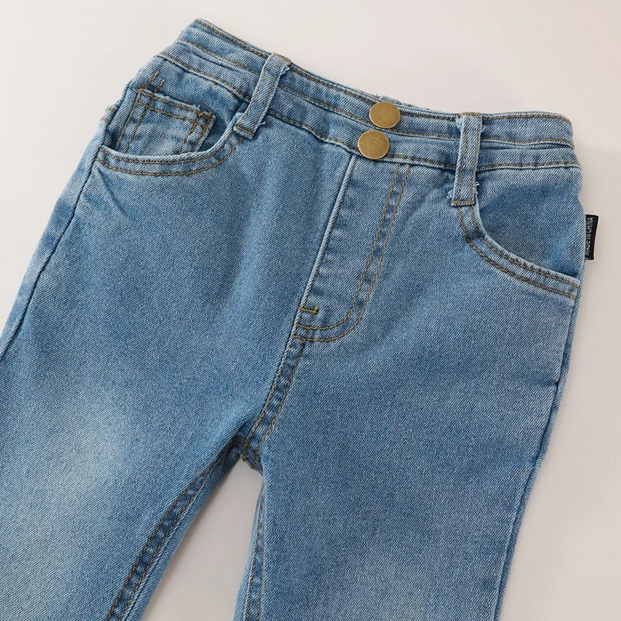 Girls Pants 2026 Spring And Autumn New Childrens Clothes Girls Baby Fashion Fringe Edge Stretch Slim Flared Pants Simple