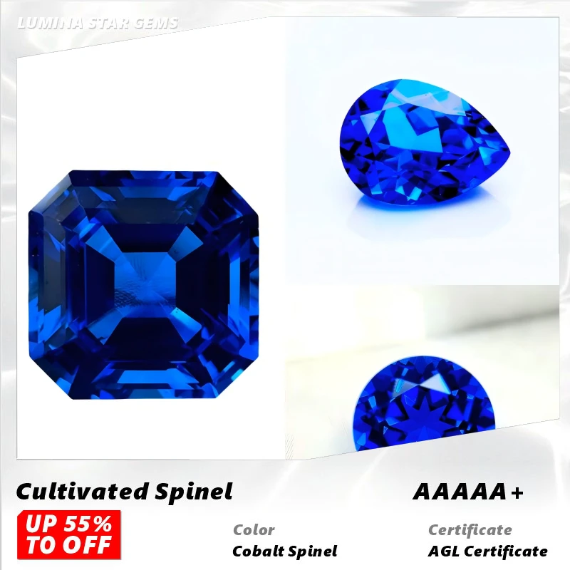 

L-Cobalt Spinel Lab Grown Gemstone VVS1 for DIY Jewelry Making Materials Certificate Multiple Shapes Selectable Factory