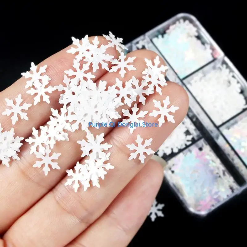 L21E Christmas Glitter Sequins Snowflake Glitter Sticker Decor