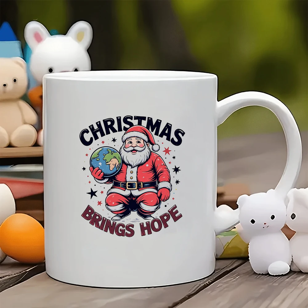 

11oz cartoon Santa Claus mug + eco-friendly ceramic cup Christmas gift kids water cup family office coffee mug