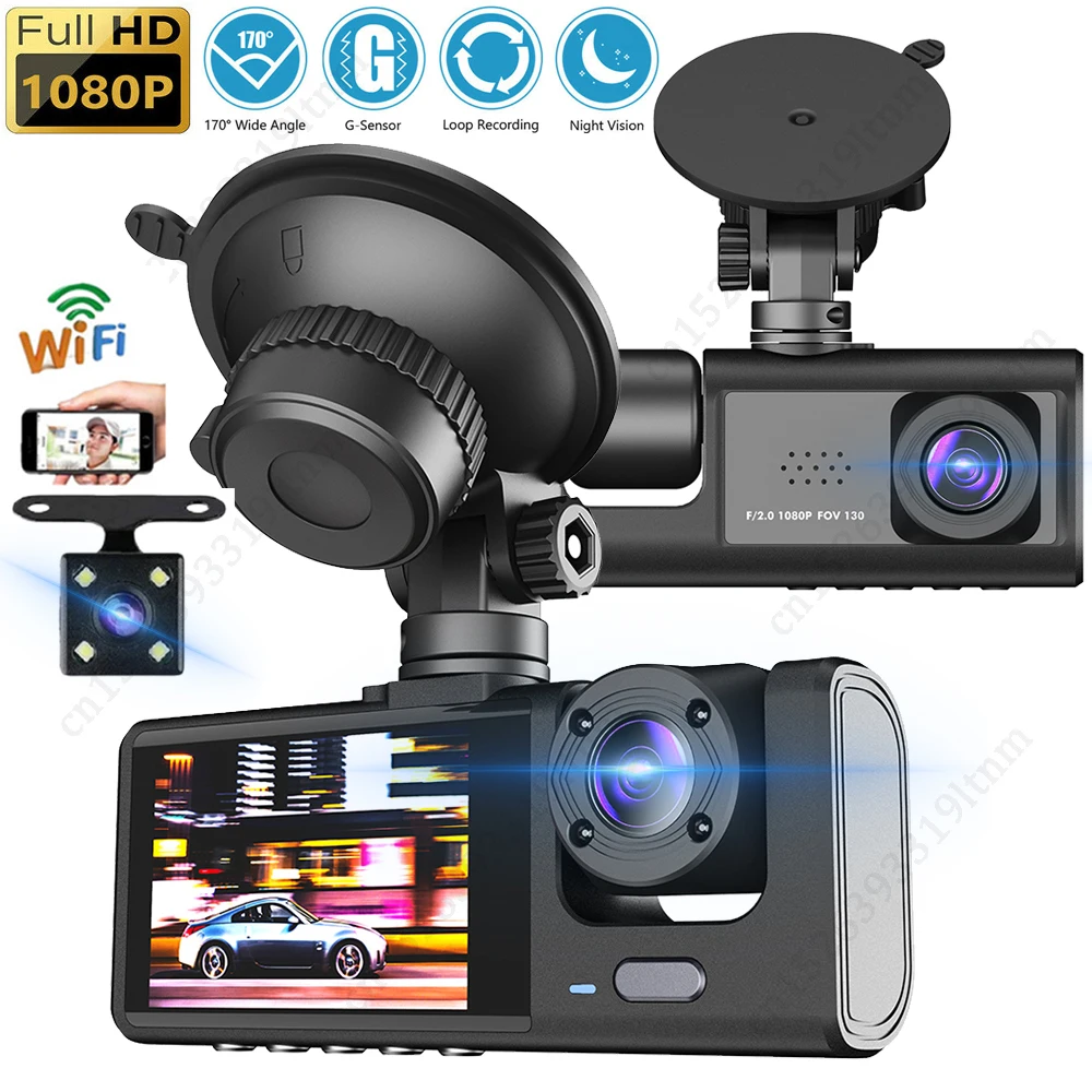 

Car DVR WiFi Dash Cam 1080P Full HD Rear View Reverse Camera Black Box Video Recorder Night Vision Auto Dashcam Car Accessories