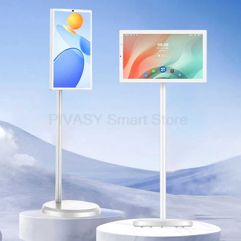 Con supporto da pavimento Touch screen Android da 21,5 24 pollici Gaming Live Room Schermo wireless Mirroring Smart Tv Tablet portatile mobile