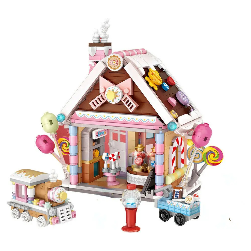 LOZ-Mini décennie s de Construction, Briques, Jouets, Puzzle DIY, Café de Noël, Maison de Bonbons, Cadeau de Vacances, Décorations pour la Maison,