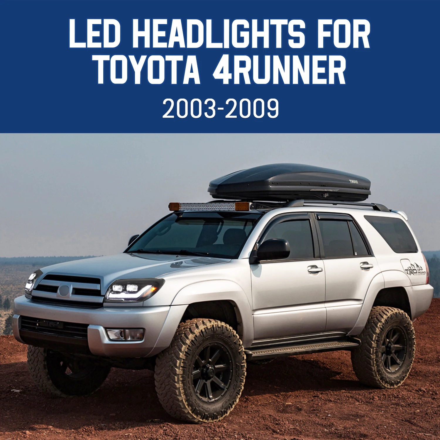 HCMOTIONZ LED Head Lights for Toyota 4Runner 2003-2009 4th Gen Front Lamps Assembly DRL Start up Animation