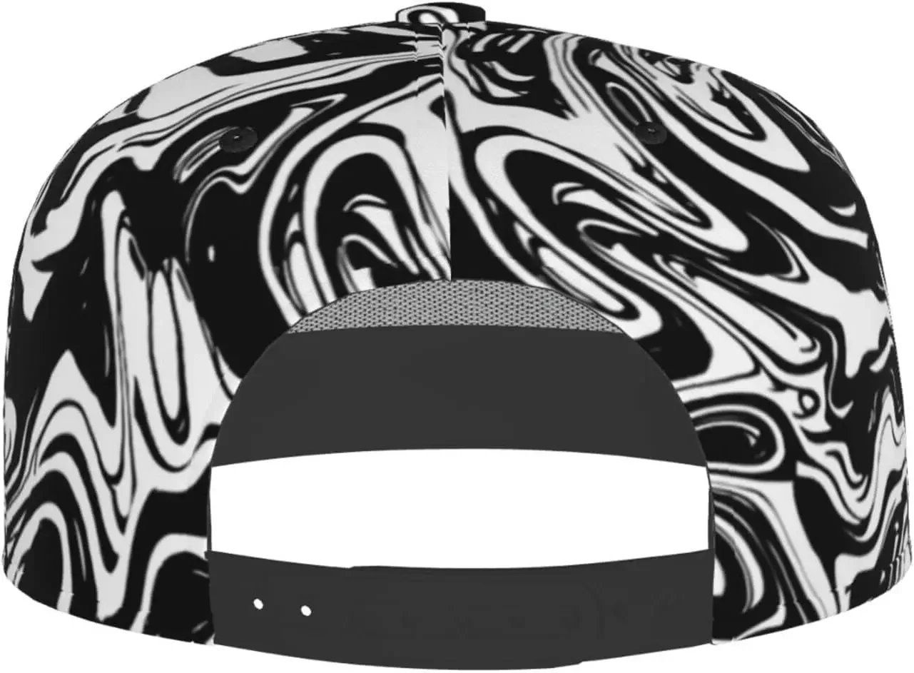 Black and White Baseball Cap Adjustable Fashion Casual Flat Bill Brim Dad Hats for Women Men Sun Hats