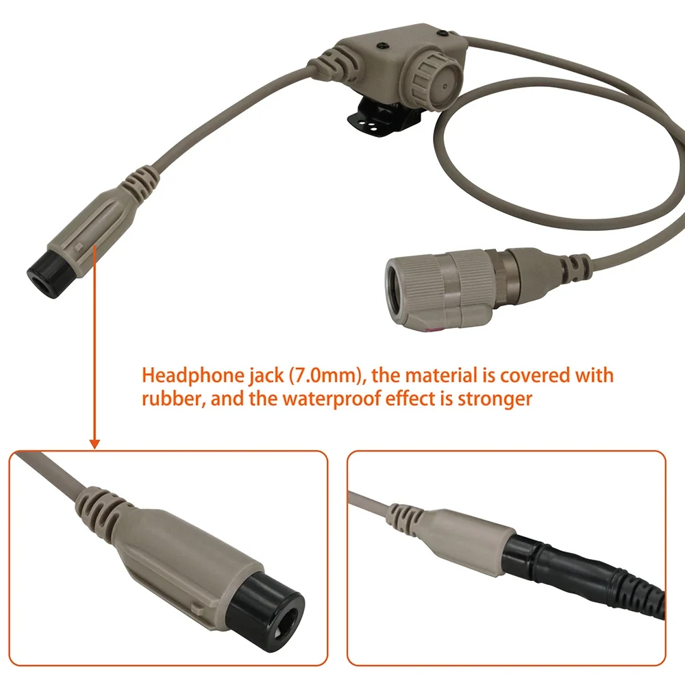 Adaptador de auriculares tácticos Ptt U94 Ptt, enchufe de 6 pines para PRC148 / PRC 152, auriculares militares Airsoft COMTAC para tiro y caza