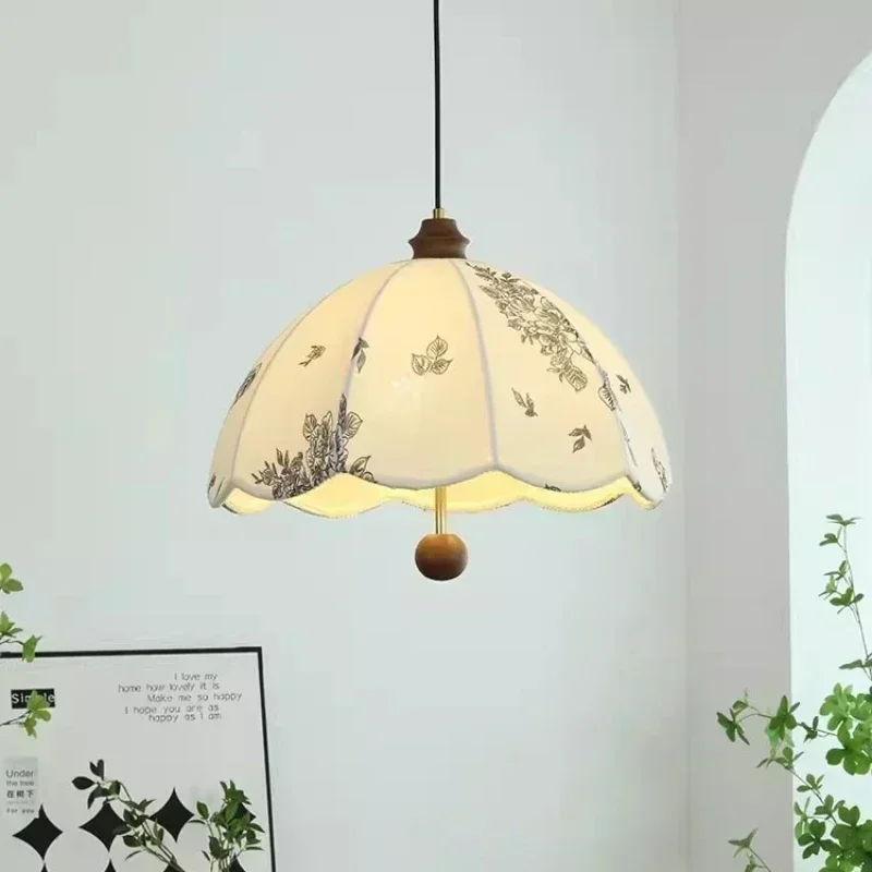 

SANDYHA Japanese Pendant Lights Creative Fabric Lampshade Design Led Lamp Living Room Bedroom Decoration Dining Table Lighting