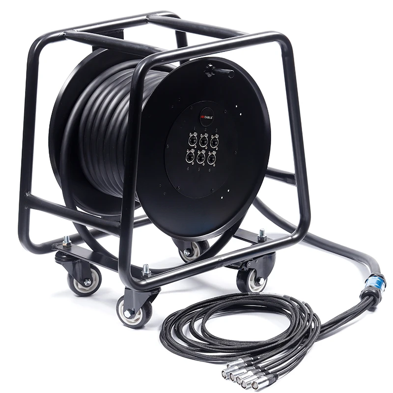 ABCCABLS Factory Price Outdoor Indoor  6 Channel 50m RJ45 Multicore SFTP Network CAT6 with Cable Drum