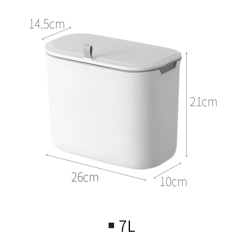 Sliding Cover Trash Can Wall-Mounted Storage Bucket