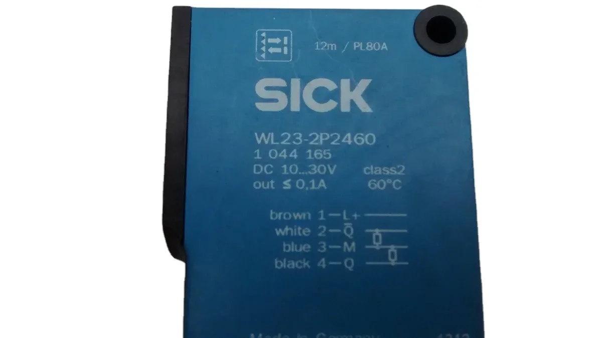 2026 Sick Wl23-2p2460 Photoelectric Sensor, Retroreflective, 12m Range, Pnp Lo Do, M12 Connector