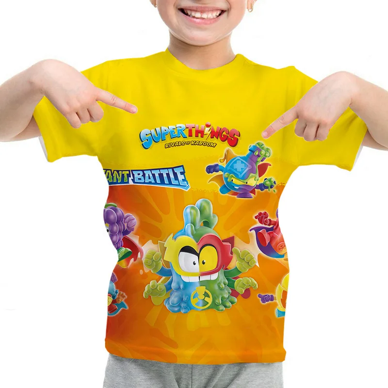 SuperThings MUTANT BATTLE Kids T Shirt Cartoon Print Boys Girls T-shirt Summer Tops Superzings O-Neck Tees Children Short Sleeve - view 4