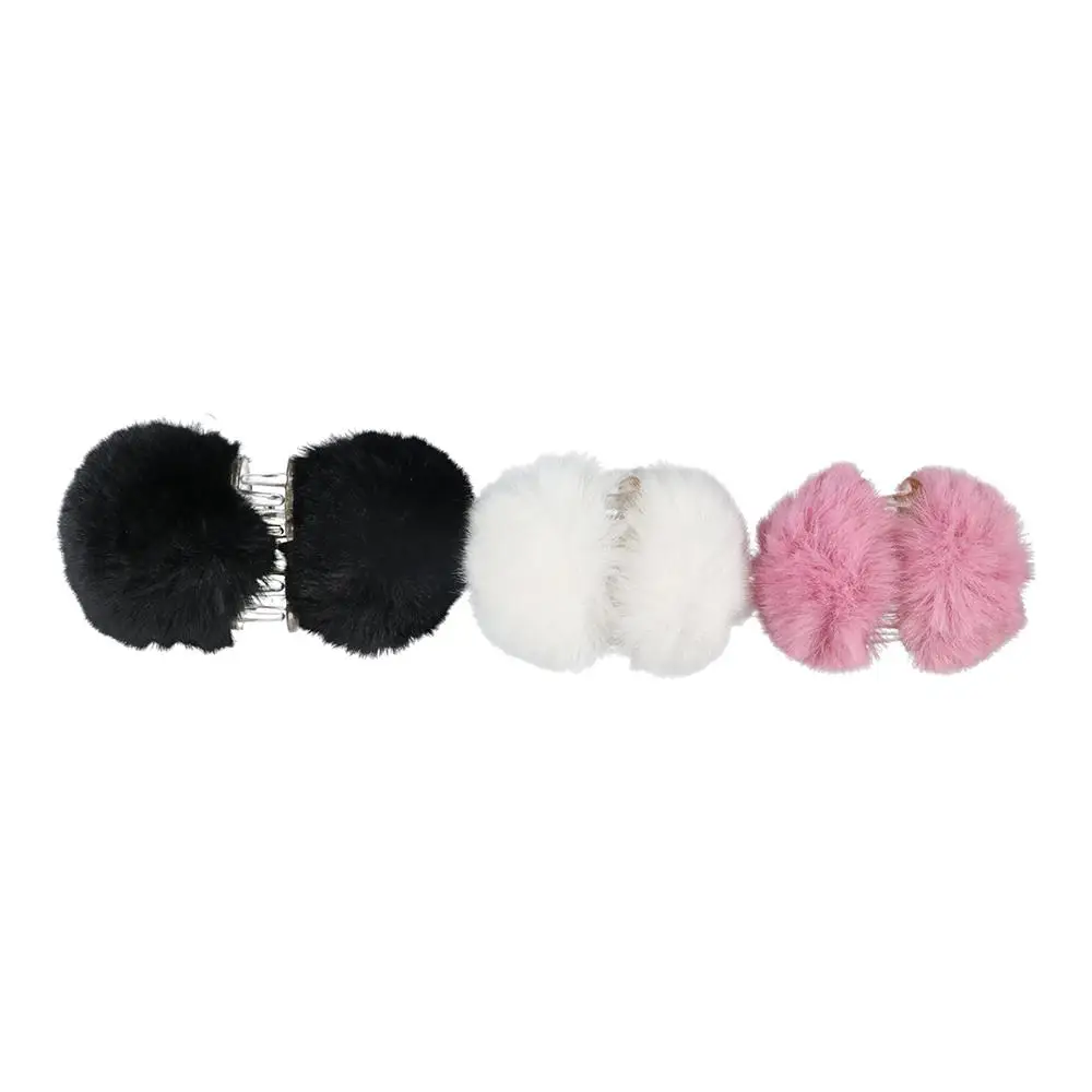 

Autumn And Winter Solid Color Mini High Ponytail Fixed Clip Small Hairpin Child Headwear Korean Style Hair Clip Plush Hair Claw