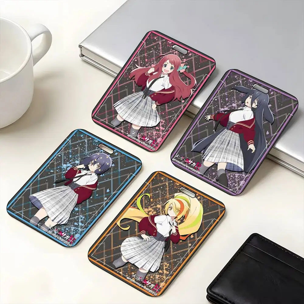 1 unidad Zombieland Saga-A Funda protectora para tarjetas de identificación, tarjetas escolares, tarjetas de acceso, tarjetas de autobús y tarjetas de comida, con diseño de dibujos animados y animación, de fácil inserción.