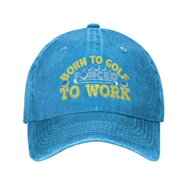 

Personalized Cotton Born To Golf Forced To Work Baseball Cap Outdoor Women Men's Adjustable Golf Quotes Golfing Dad Hat Summer