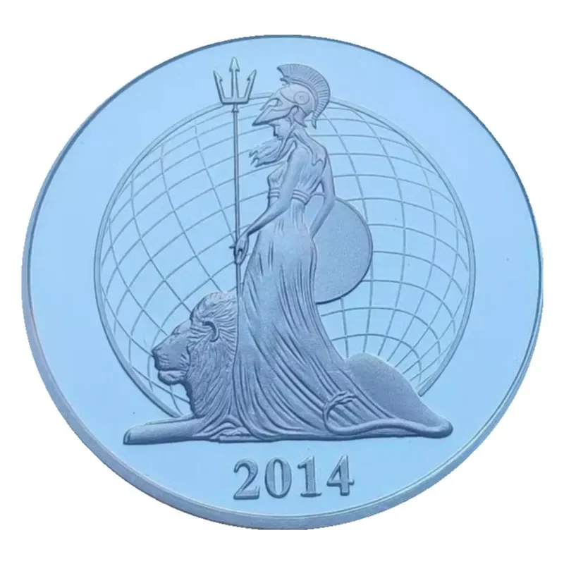 2014 Goddess of Brittania Athena Collectible Silver Plated Souvenir Coin Myth of North Europe Commemorative Coin gift