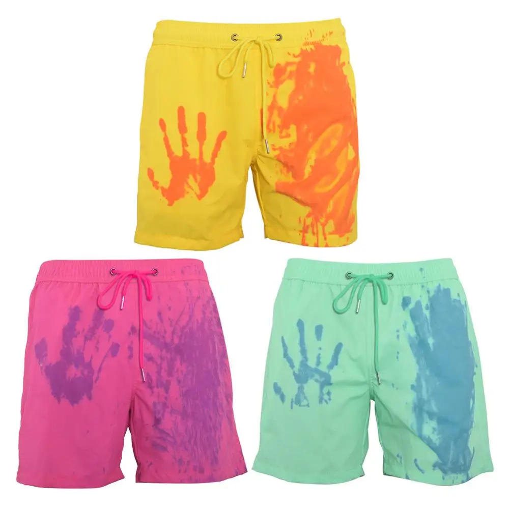 

Beach Shorts Men Magical Color Change Swimming Short Trunks Summer Swimsuit Swimwear Shorts Quick Dry Bathing Beach Pants 2022
