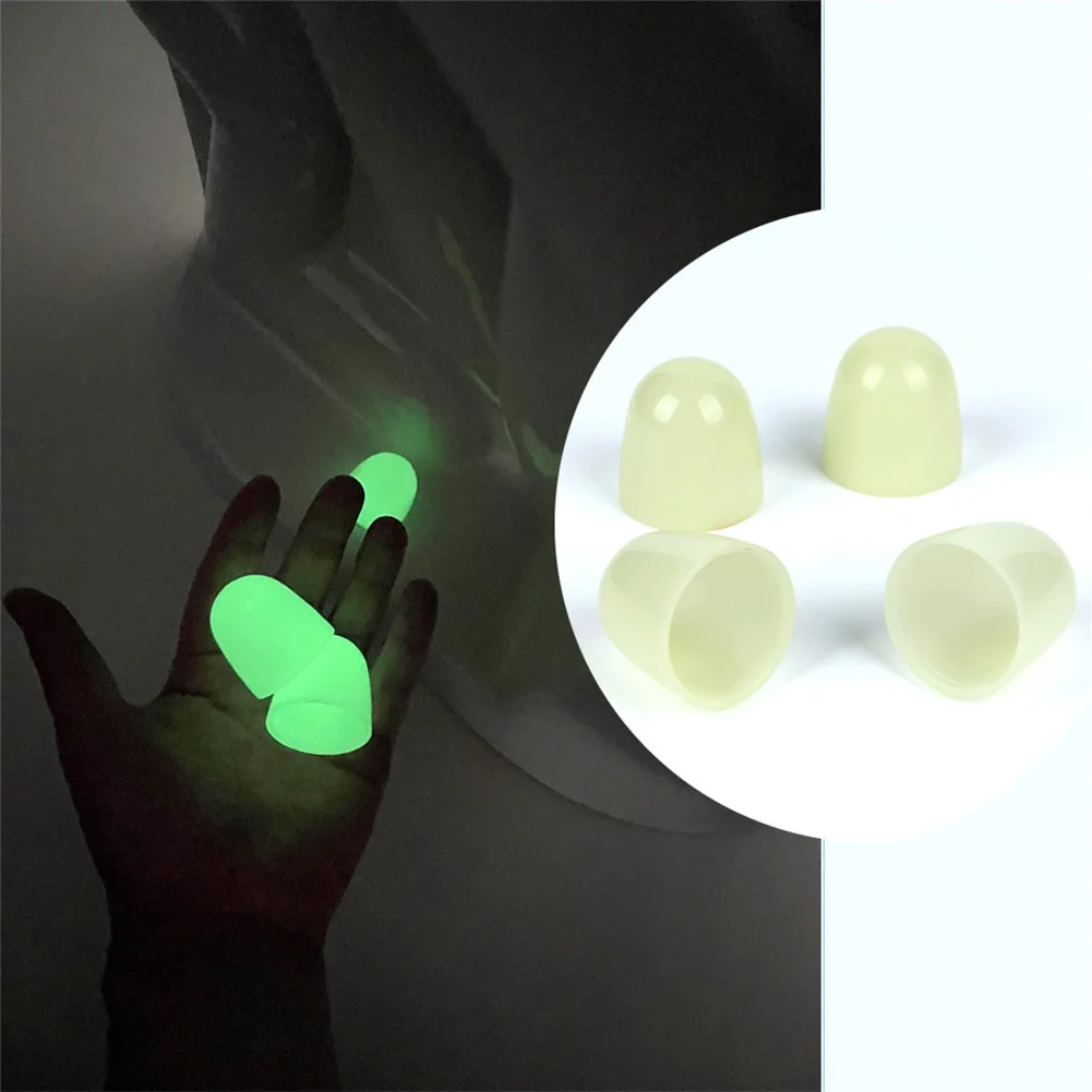 Set of 4 Toilet Bolt Covers with Glow in the Dark Night Light Plastic Push-on Screw for Toilet Bowl Hardware in Bathrooms