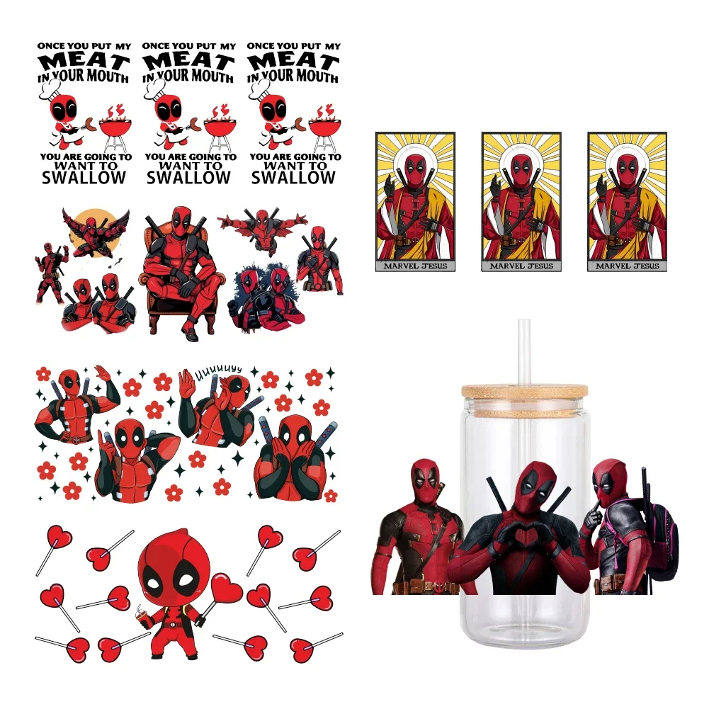 

11x24cm Disney Cartoon Designs For Libbey 16oz Can Glass 3D Waterproof UV DTF Coffee Can Wrap Libbey Glass Wrap