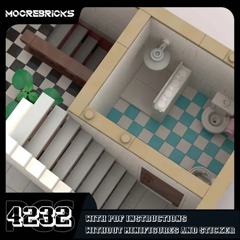 Arquitetura Modular Building Blocks para Crianças, MOC Assembly Bricks, Modelo de Tecnologia DIY, Conjuntos De Brinquedos, Presentes De Férias, Apartamento De Ginástica