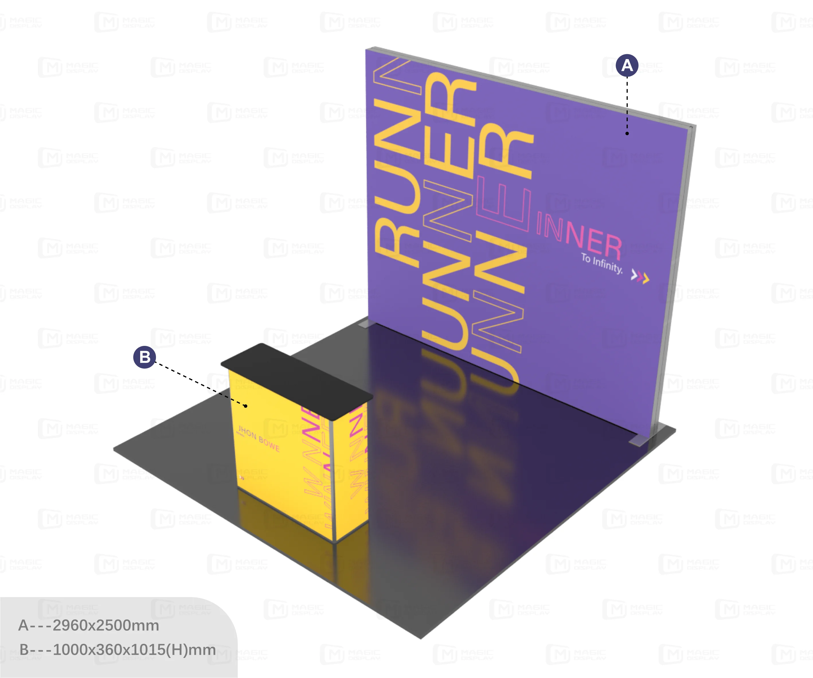 Customized Facade Booth LED Display Trade Fair Exhibition Advertising Booth Double-Sided SEG Light Box Fabric Wall