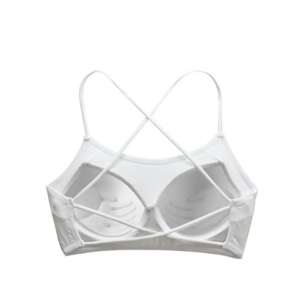 Comfortable Cross Back Cross Strap Sports Bra Thin Push Up Shock Resistant Camisole Breathable Running Vest Fitness Training