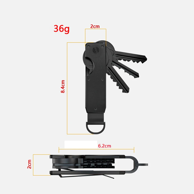 1PC Aluminum Alloy Key Organizer Compact Holder Metal Keychain For Men Gifts Car Bag Charm Screwdriver Included