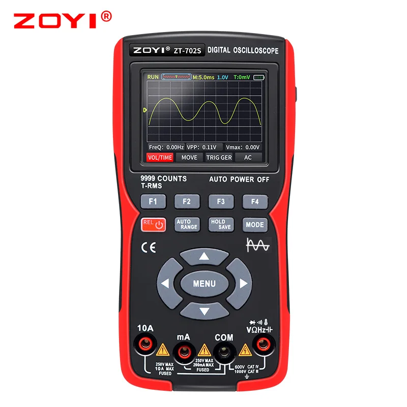 ZOYI ZT702S Digital Multimeter Auto True RMS Tranistor Probe Multimetro Meter 48M/S 10MHZ PC Waveform Data Storage Oscilloscope