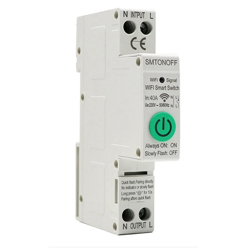 Medidor de energía inteligente con temporizador, Monitor de consumo de energía, monofásico, carril Din, WIFI, Kwh, 110V, 220V, 50/60Hz, Tuya, 18mm, 40a