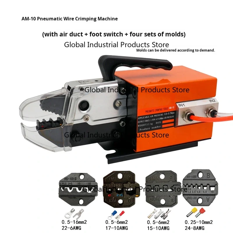 Wholesale Price Semi-Automatic XFX-10 Non-insulated Terminals Electric Pneumatic Crimping Machine Type with 4 Die Sets