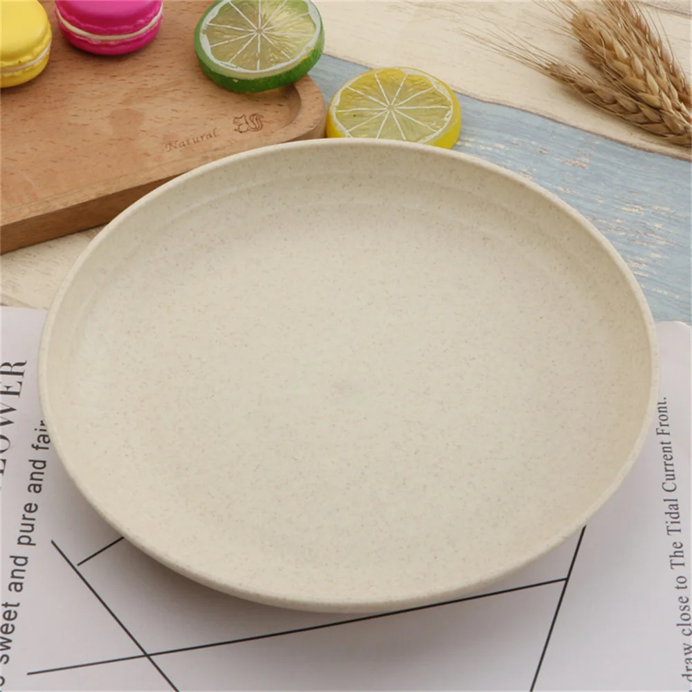 Wheat Straw Fashion Beautiful Durable Comfortable Home Dinner Plate Simple Exquisite Portable Kitchen Japanese Security Dish